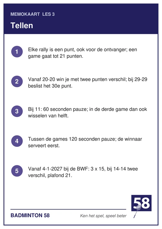 Memokaart van les 3