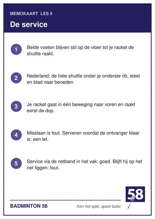 Memokaart van les 5