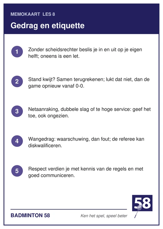 Memokaart van les 8